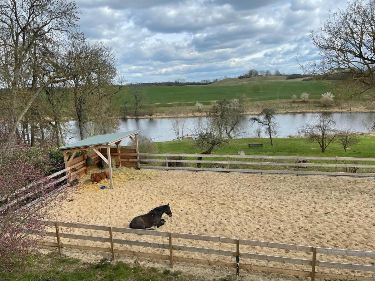 Ferienwohnung Mit Kamin Und Traumhafter Dachterrasse Mit Weitblick In Die Natur Neu Gaarz Eksteriør billede